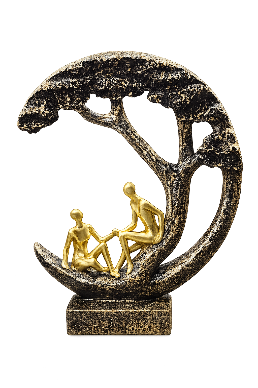 Abstract Couple Under Tree Sculpture | Luxury Resin Tabletop Showpiece | Modern Home Decor Accent