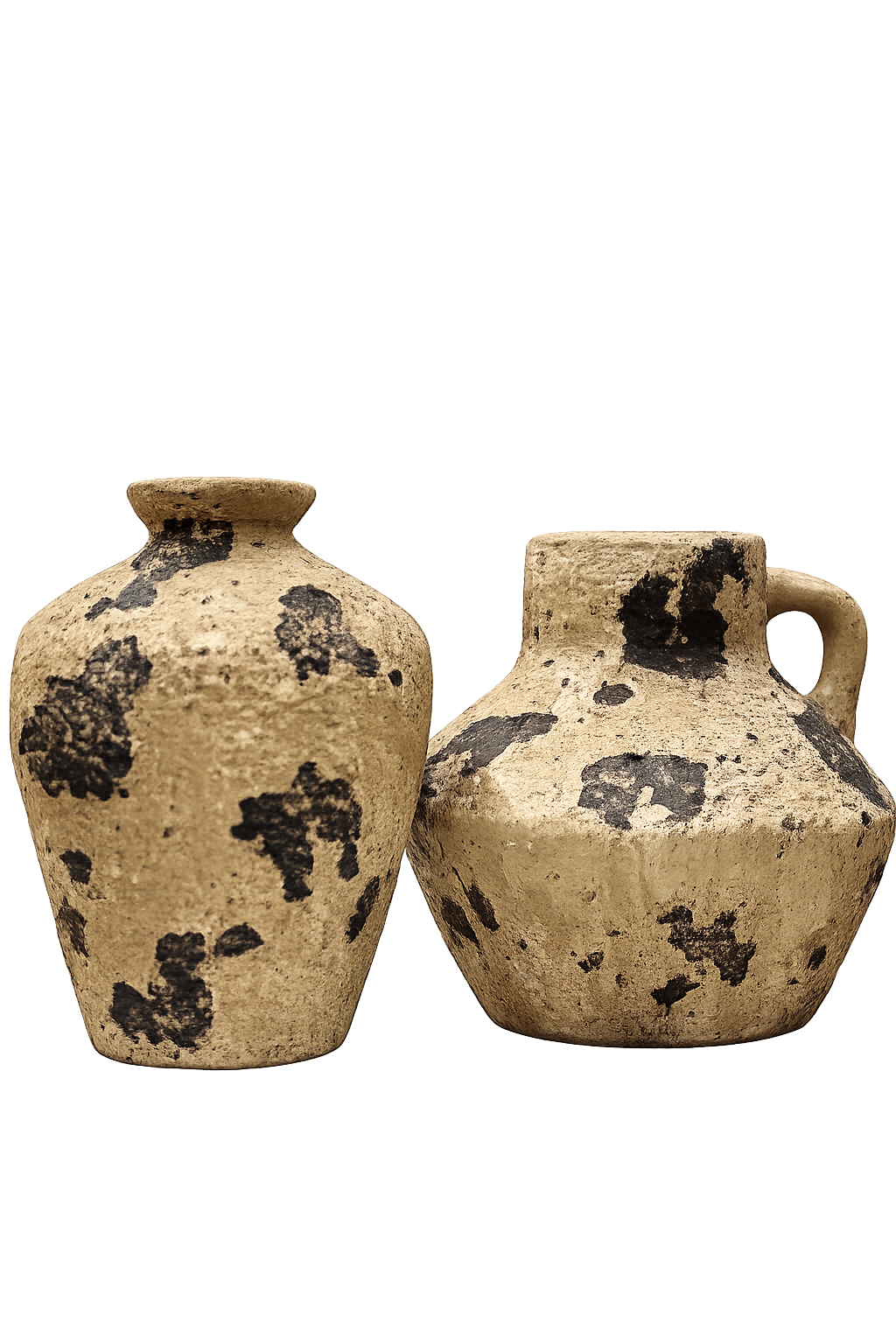 Rustic Textured Ceramic Vase Set – Modern Decorative Flower Vases for Home Décor (Set of 2)