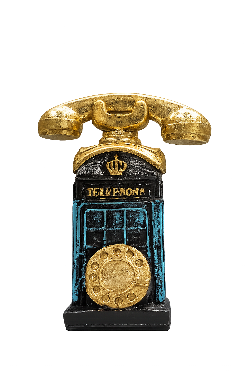 Vintage Rotary Telephone Decorative Showpiece – Retro Resin Tabletop Home & Office Décor