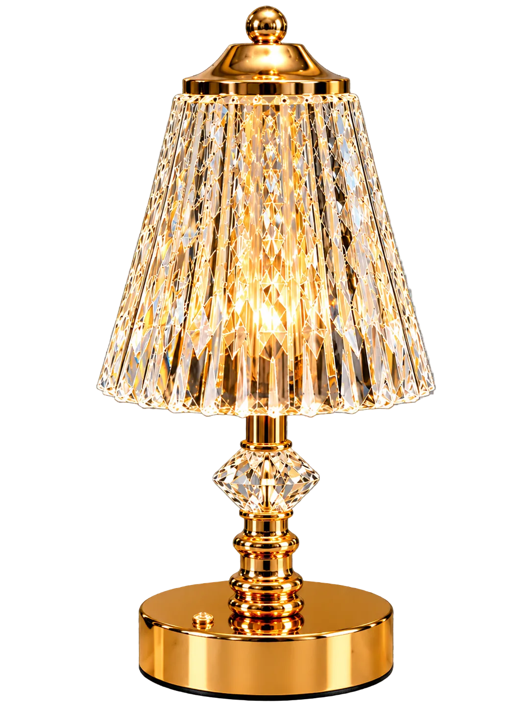 Luxury Crystal & Gold Table Lamp with Acrylic Shade