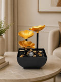 Luxury Golden Lotus Flower Tabletop Water Fountain