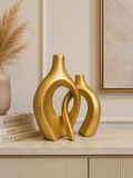 2-Piece Half Donut Decorative Vase Set | Modern Abstract Home Décor