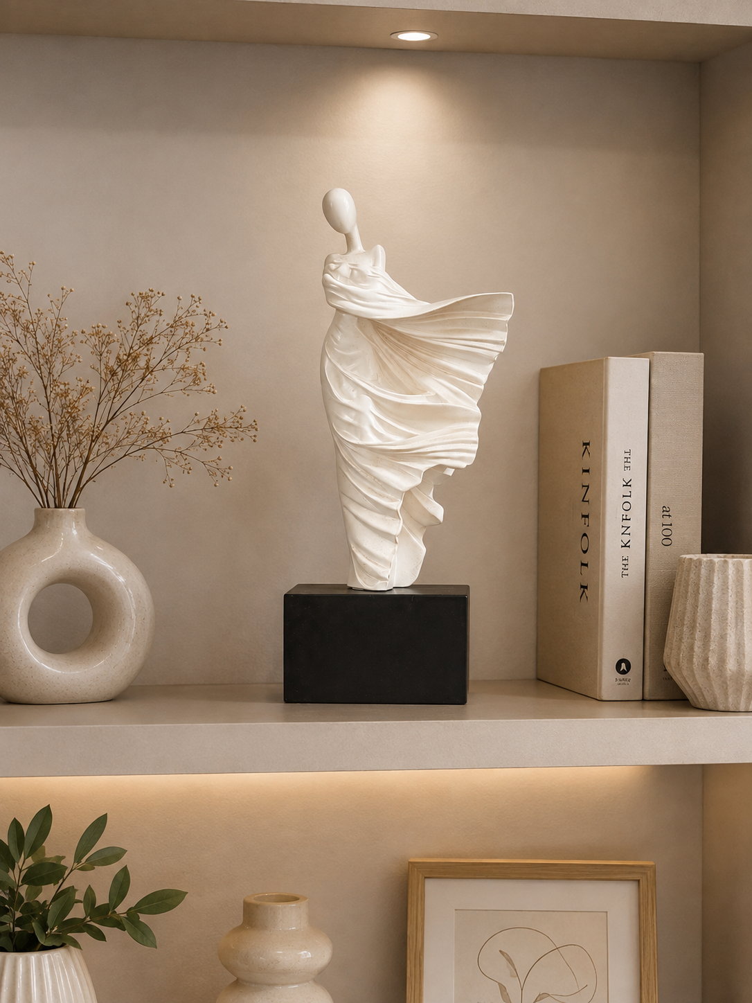Modern Abstract Dancing Lady Sculpture – Premium Resin Decorative Showpiece