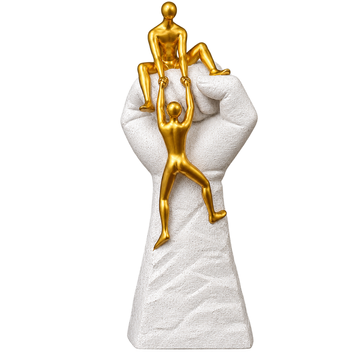 Luxury Golden Human Connection Sculpture – Modern Abstract Couple Statue for Home & Office Decor
