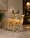 Decorative Deer Figurine Set – Resin Buck & Doe Statue for Home, Office & Garden Décor (Set of 2)