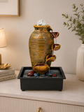 uxury Golden Decorative Water Fountain with Cascading Bowls & Crystal Ball