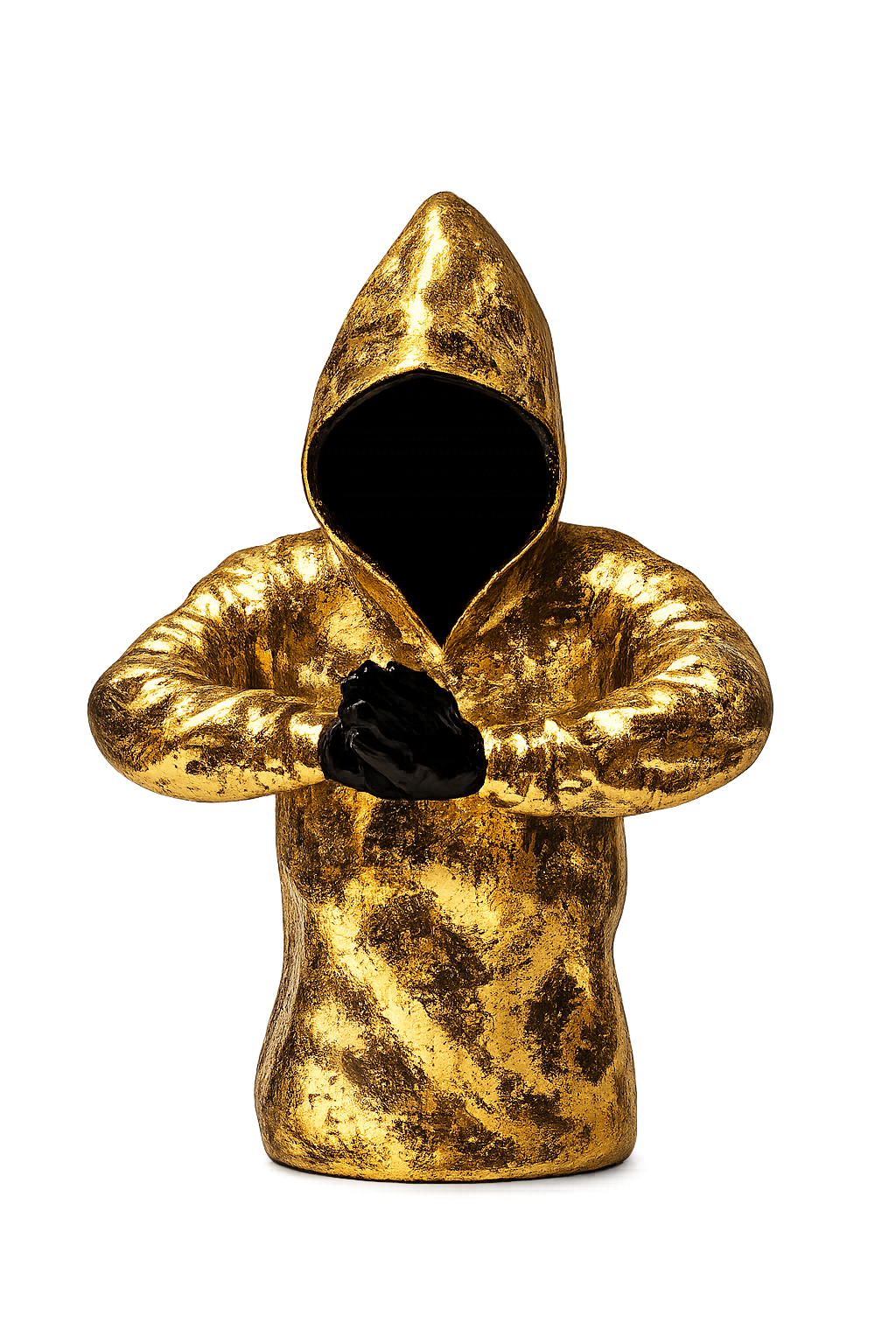 Abstract Golden Hooded Figure Sculpture | Modern Resin Thinker Statue | Luxury Artistic Showpiece for Home & Office Décor