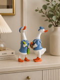 Cute Goose Couple Figurine Set – Decorative Resin Duck Showpieces for Home & Office Décor (Set of 2)
