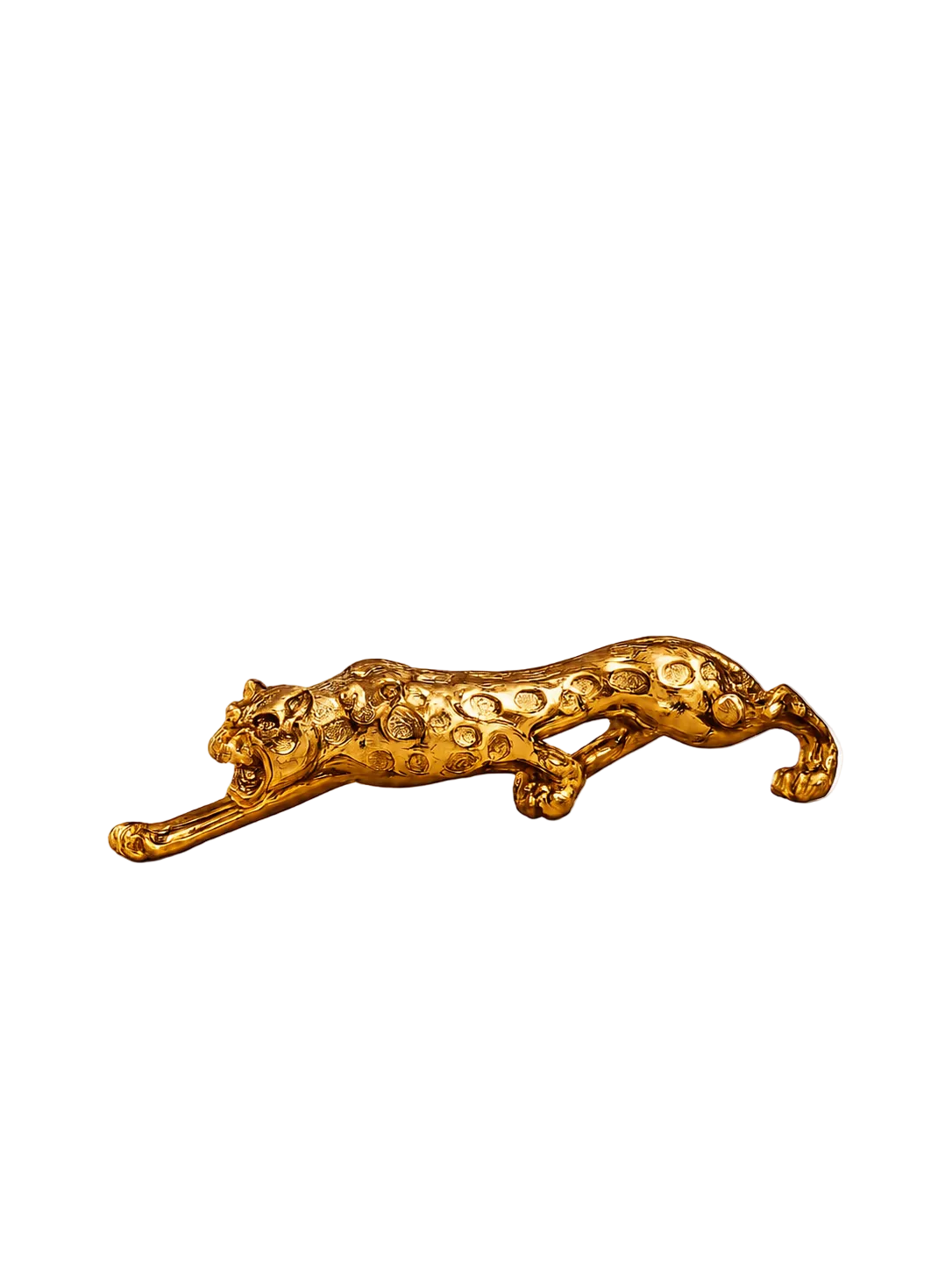 Luxury Golden Leopard Sculpture | Modern Resin Tabletop Animal Figurine | Home Décor Accent