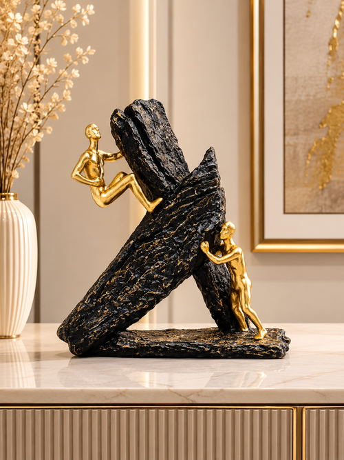 Abstract Rock Climber Resin Sculpture | Modern Luxury Figurine for Home & Office Décor