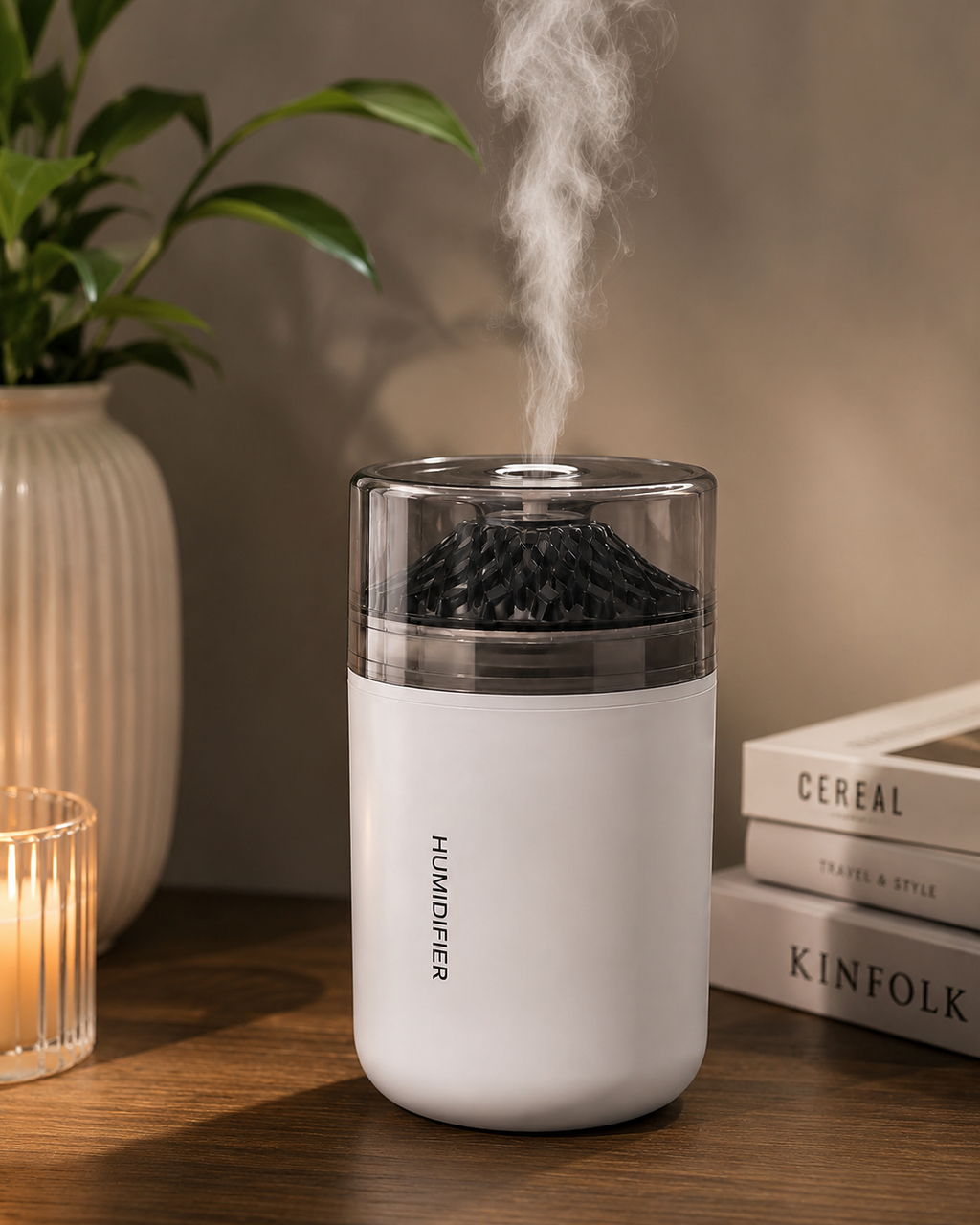 Volcano Mist Aroma Diffuser & Cool Mist Humidifier | USB Ultrasonic Essential Oil Diffuser with Ambient LED Light