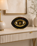 Modern Abstract Ceramic Decorative Accent – Black & Gold Luxury Home Decor Showpiece