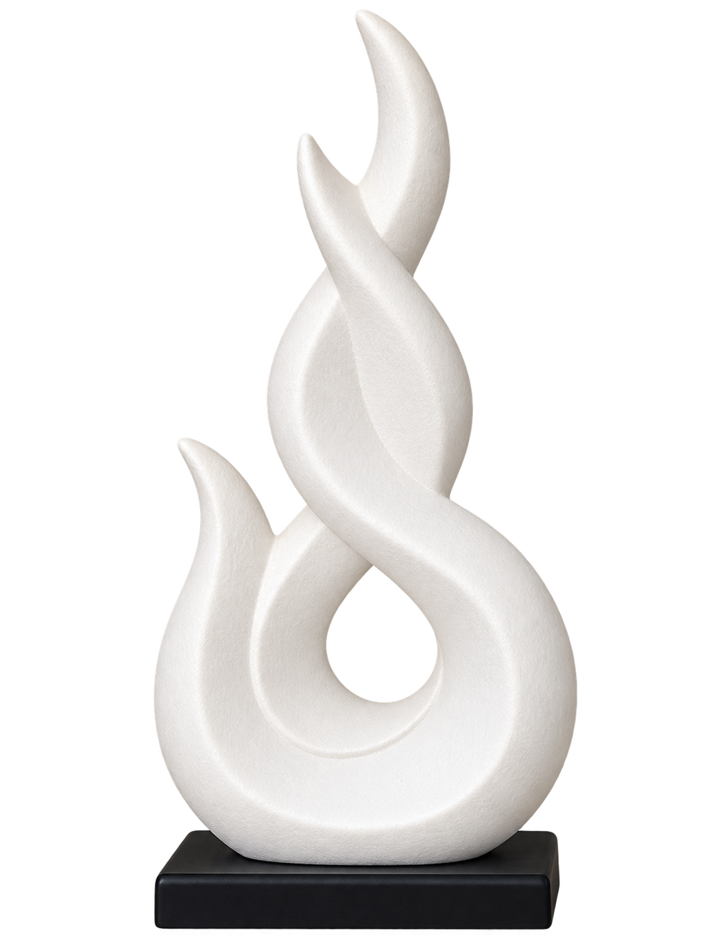 Modern Abstract Flame Sculpture with Black Base – Elegant Home Décor