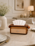 Modern Wooden Tissue Box Holder | Premium Desktop Tissue Organizer for Living Room, Dining Table & Office