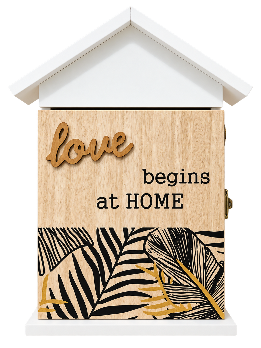 Elegant “Love Begins at Home” Wooden Decorative House Display