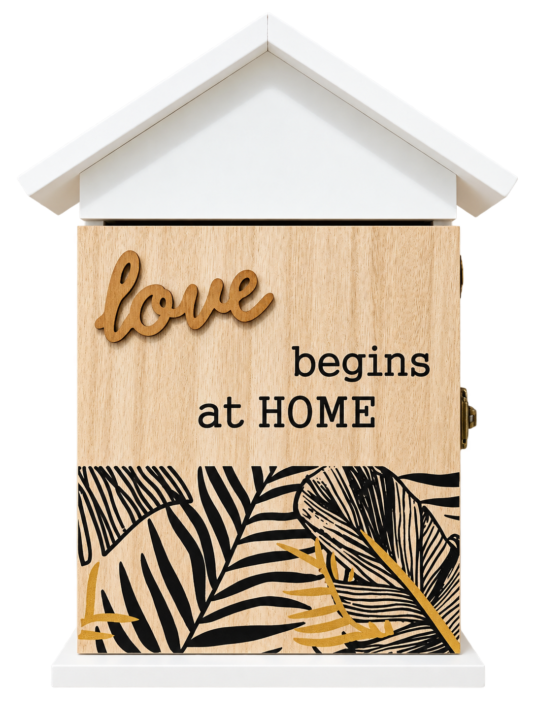 Elegant “Love Begins at Home” Wooden Decorative House Display
