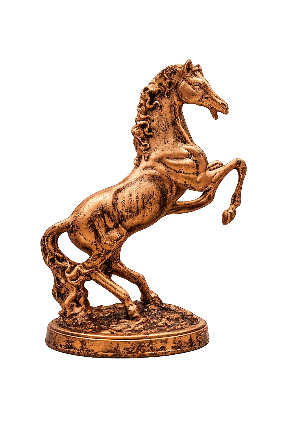 Rising Horse Resin Showpiece – Antique Bronze Horse Statue for Home & Office Décor