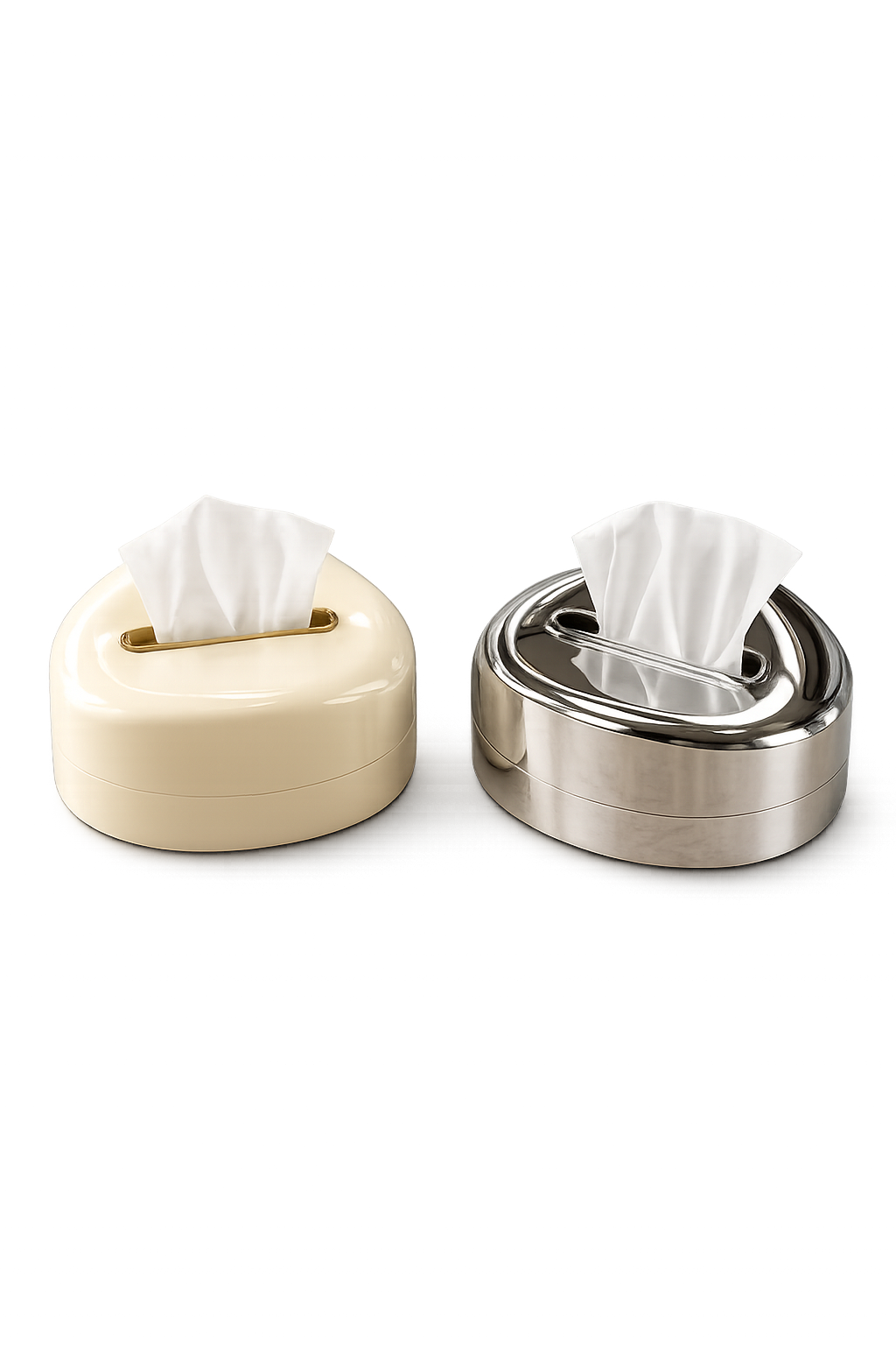 Modern Round Tissue Box Holder | Luxury Minimalist Tissue Case | Premium Decorative Plastic Tissue Organizer