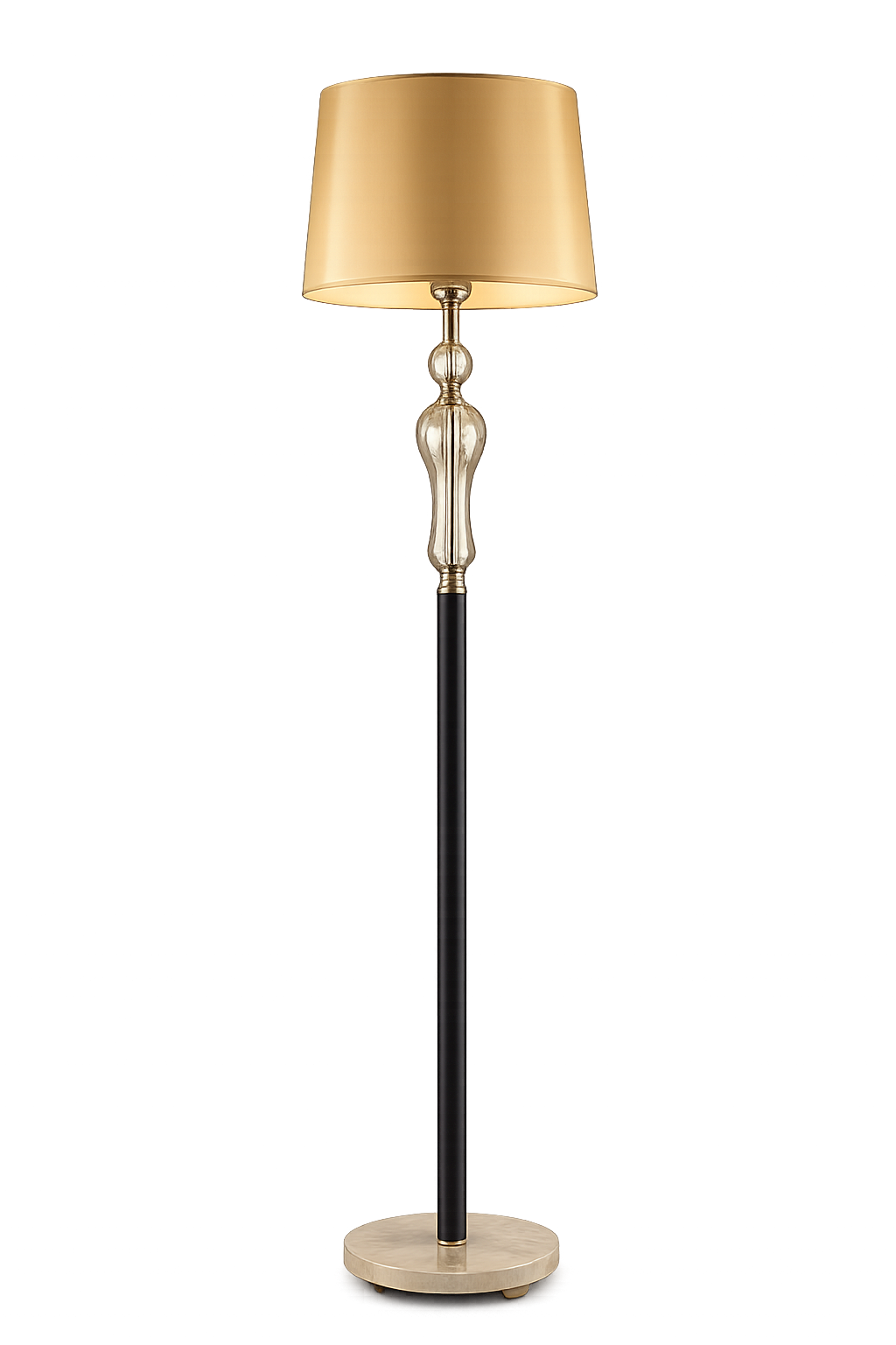 Modern Floor Lamp with Fabric Shade | Luxury Standing Lamp for Living Room & Bedroom