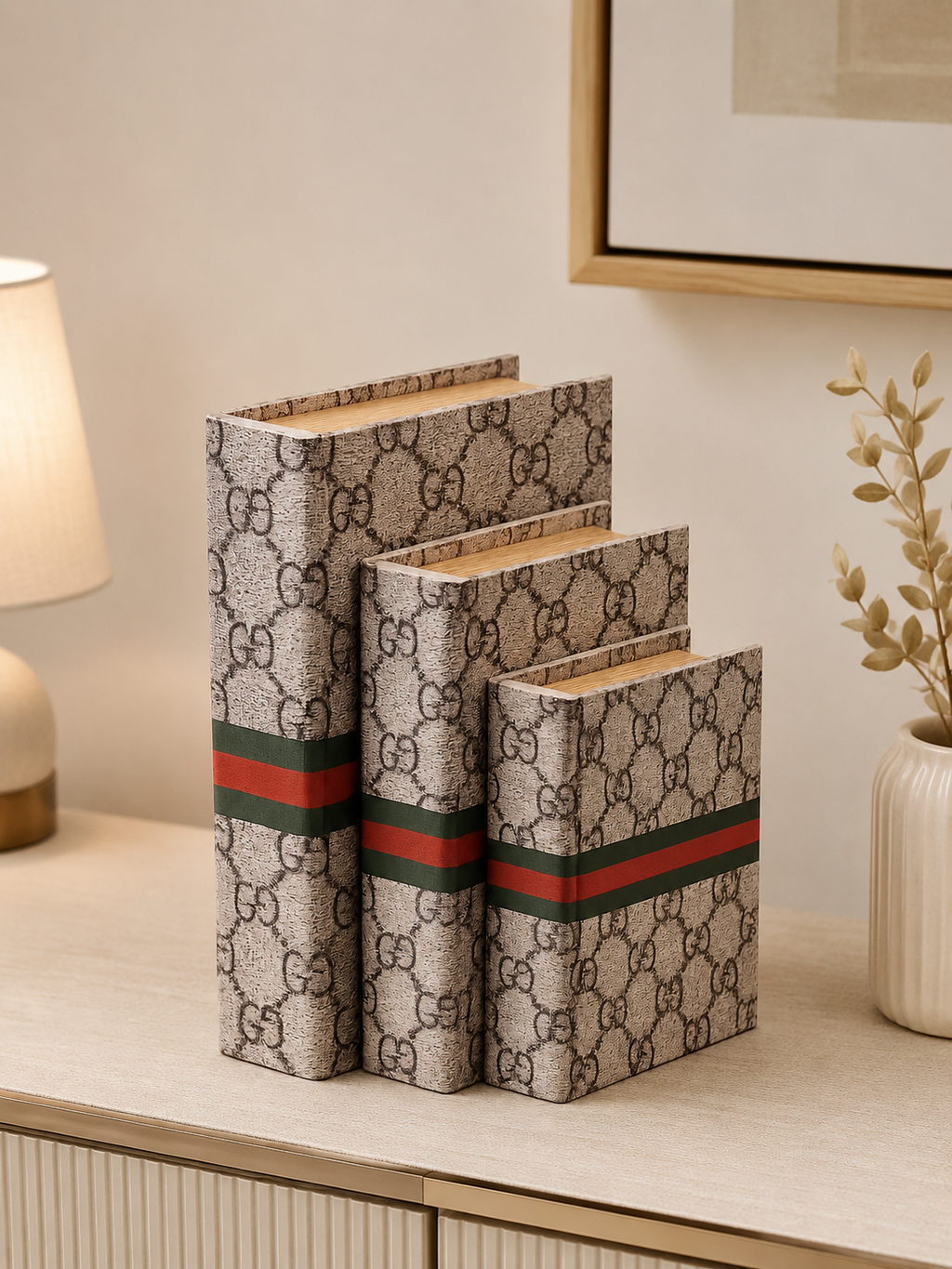 Luxury Wooden Decorative Book Set (Set of 3) | Designer Coffee Table & Shelf Décor