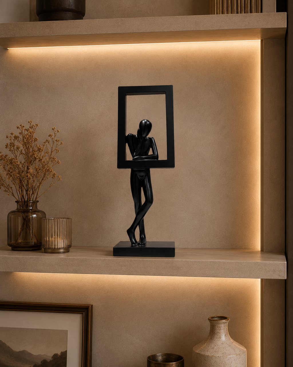 Artistic Framed Human Sculpture | Premium Decorative Showpiece