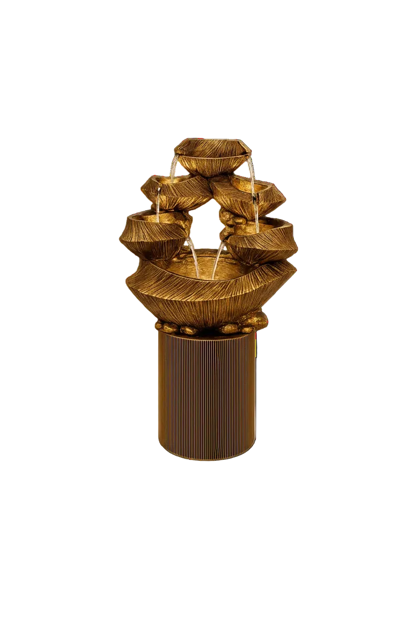 Luxury Outdoor/Indoor Cascading Water Fountain with LED Lights | Modern Garden Water Feature