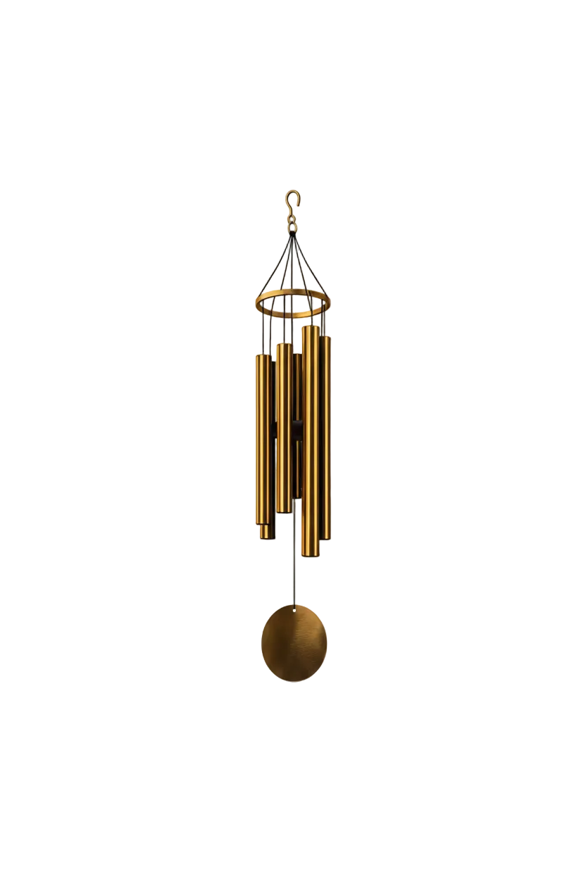 Natural Melody Premium Metal Wind Chime | Gold Indoor/Outdoor Hanging Wind Chimes | Balcony & Garden Decor