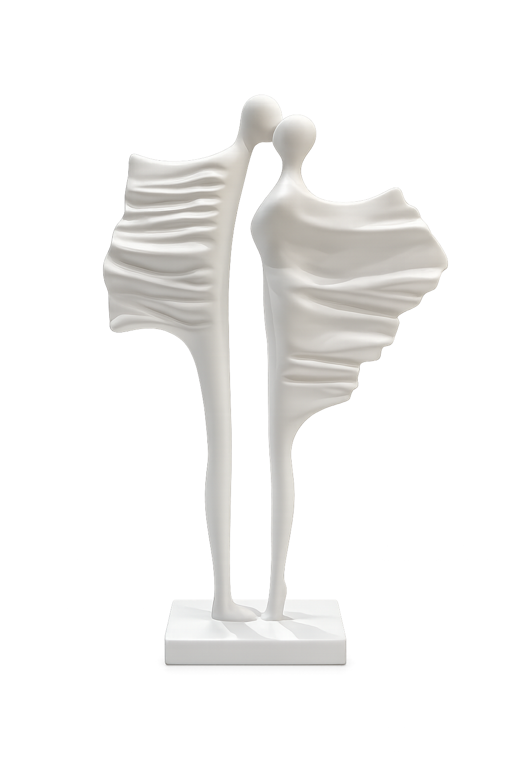 Abstract Couple Love Sculpture – Modern White Resin Romantic Home Decor Figurine