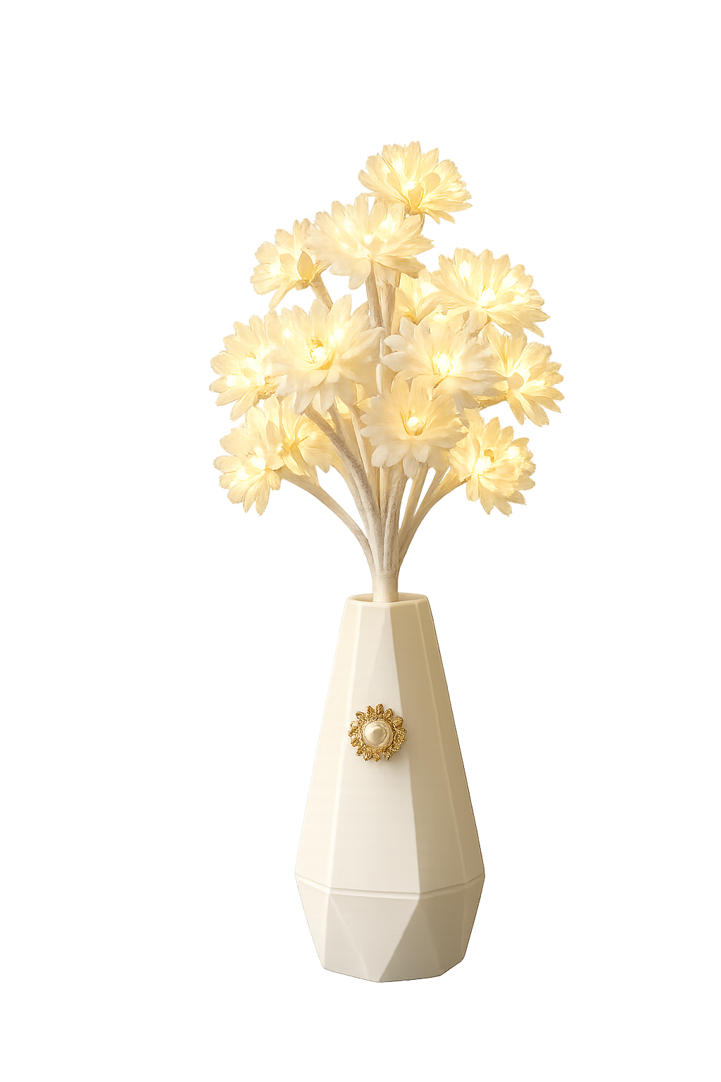 LED Flower Table Lamp with Decorative Vase | Warm White Floral Night Light for Home Décor
