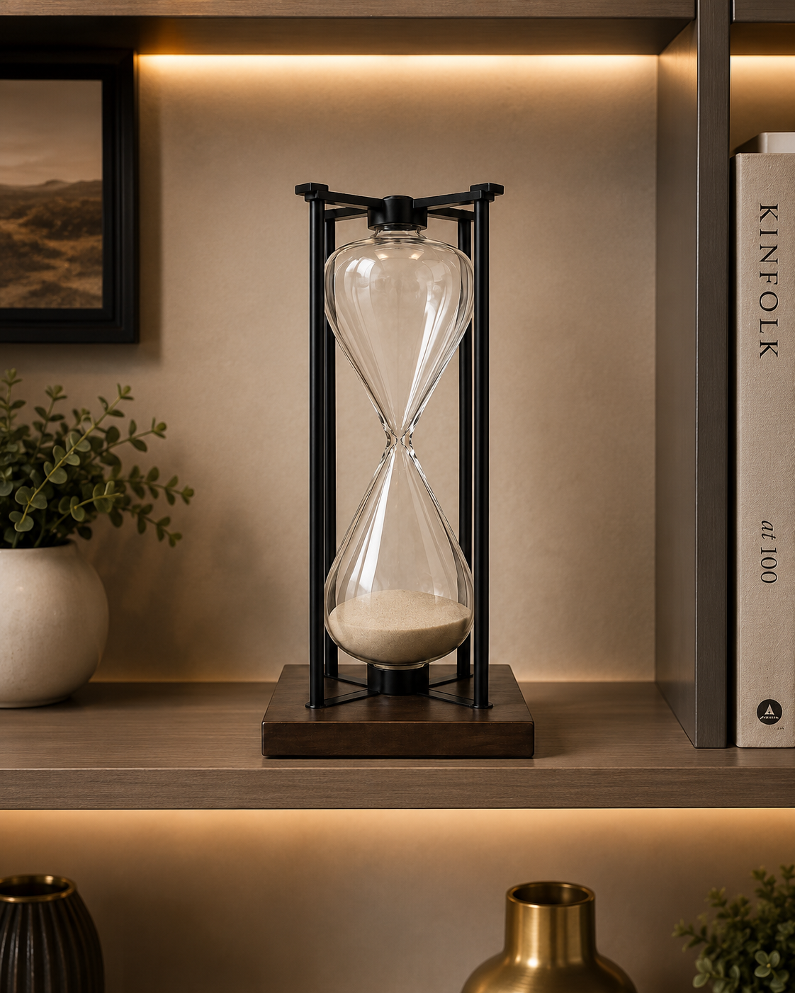 Luxury Glass Hourglass Sand Timer – Modern Decorative Table Accent