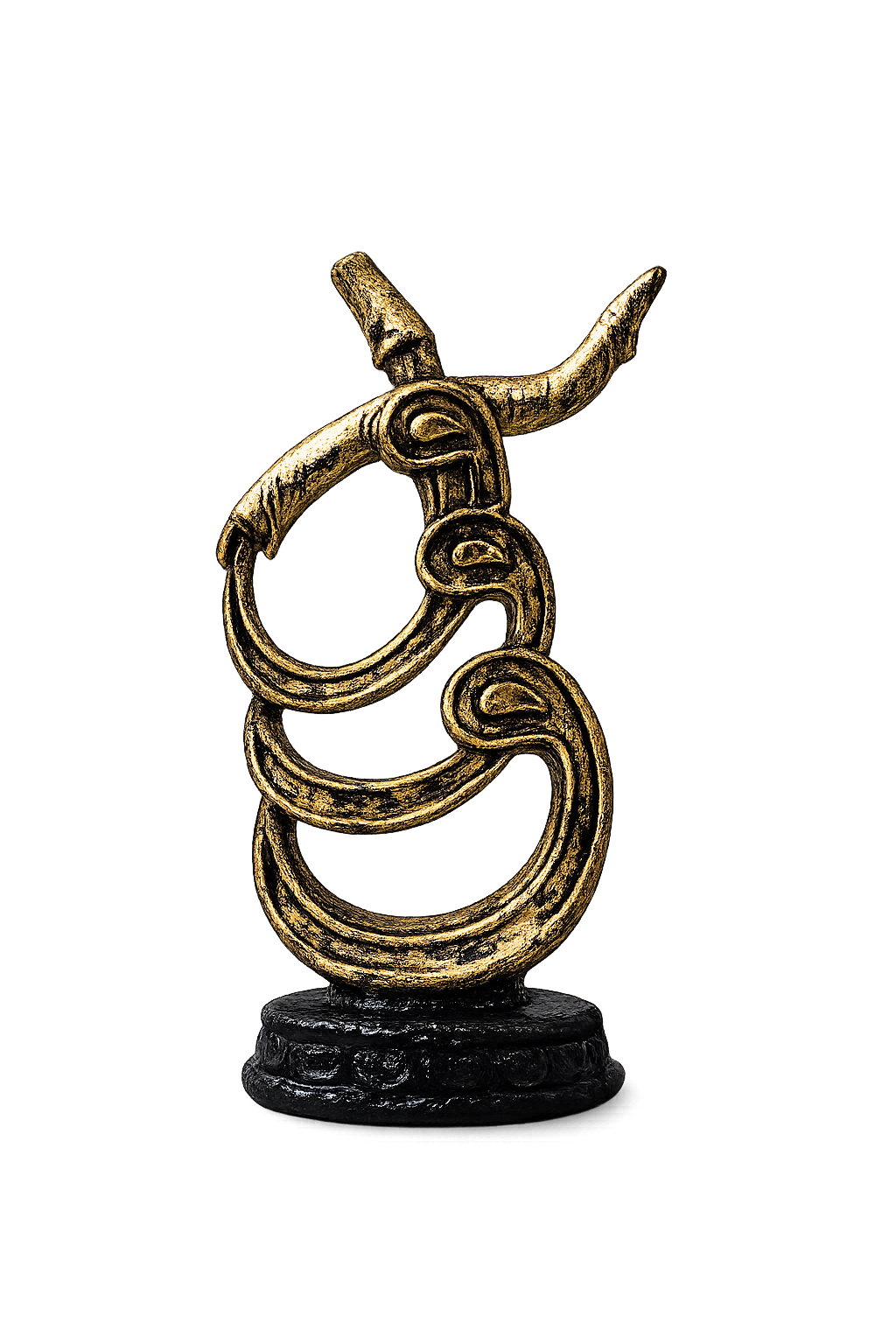 Abstract Golden Whirling Dervish Sculpture | Modern Resin Sufi Dancer Showpiece | Islamic Home Décor Statue