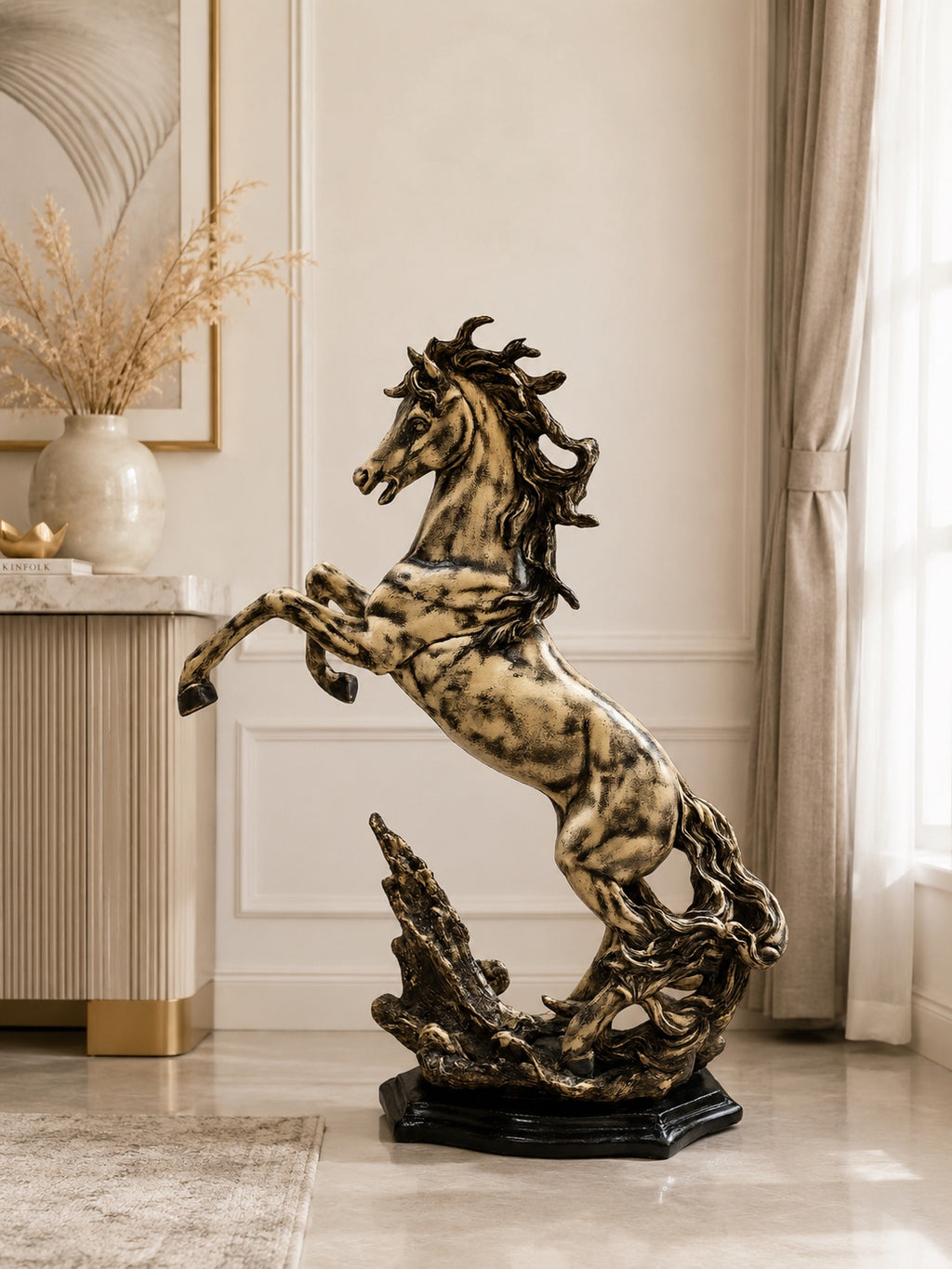 Luxury Rearing Horse Statue | Large Resin Horse Sculpture | Premium Home & Office Décor