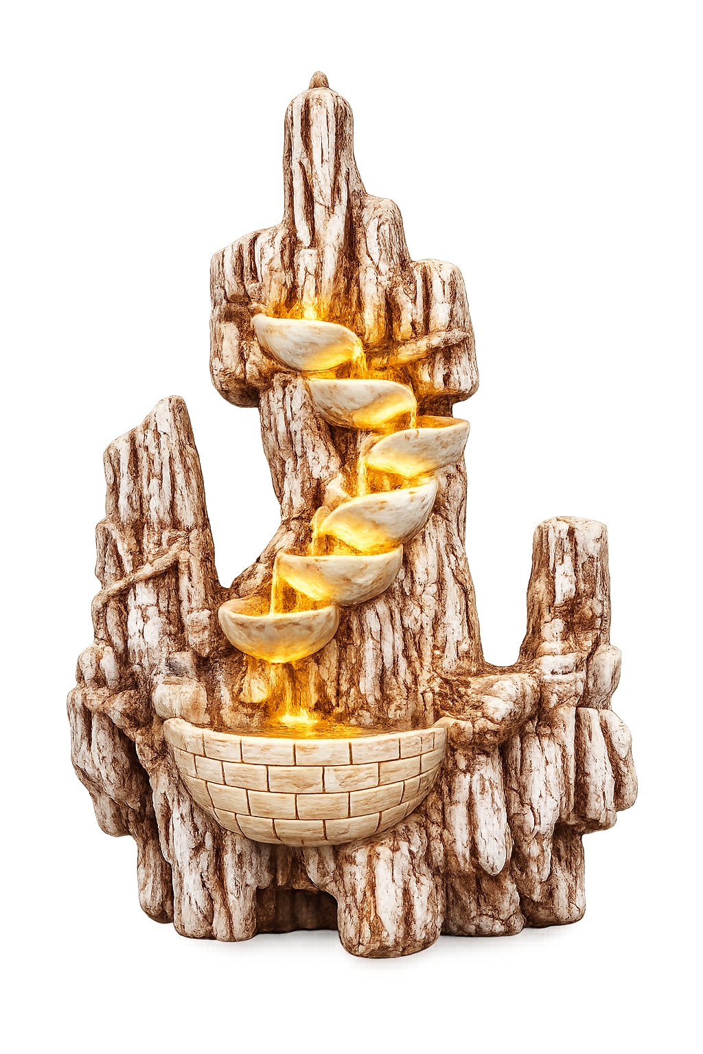 Luxury Wall-Mounted LED Water Fountain | Indoor & Outdoor Fiber Waterfall Feature with Pump