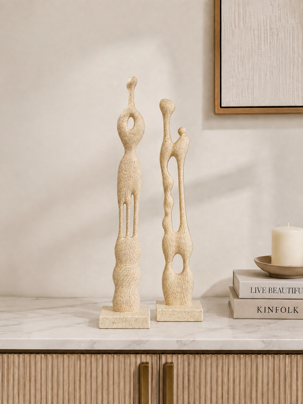Abstract Human Figure Sculpture Set – Modern Nordic Resin Home Décor (Set of 2)