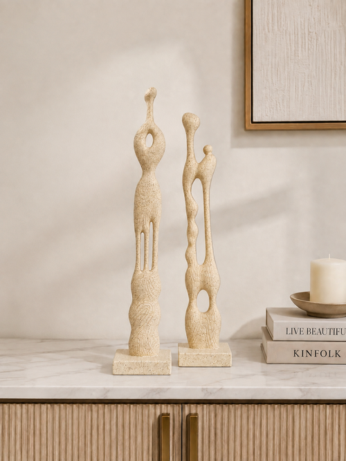 Abstract Human Figure Sculpture Set – Modern Nordic Resin Home Décor (Set of 2)