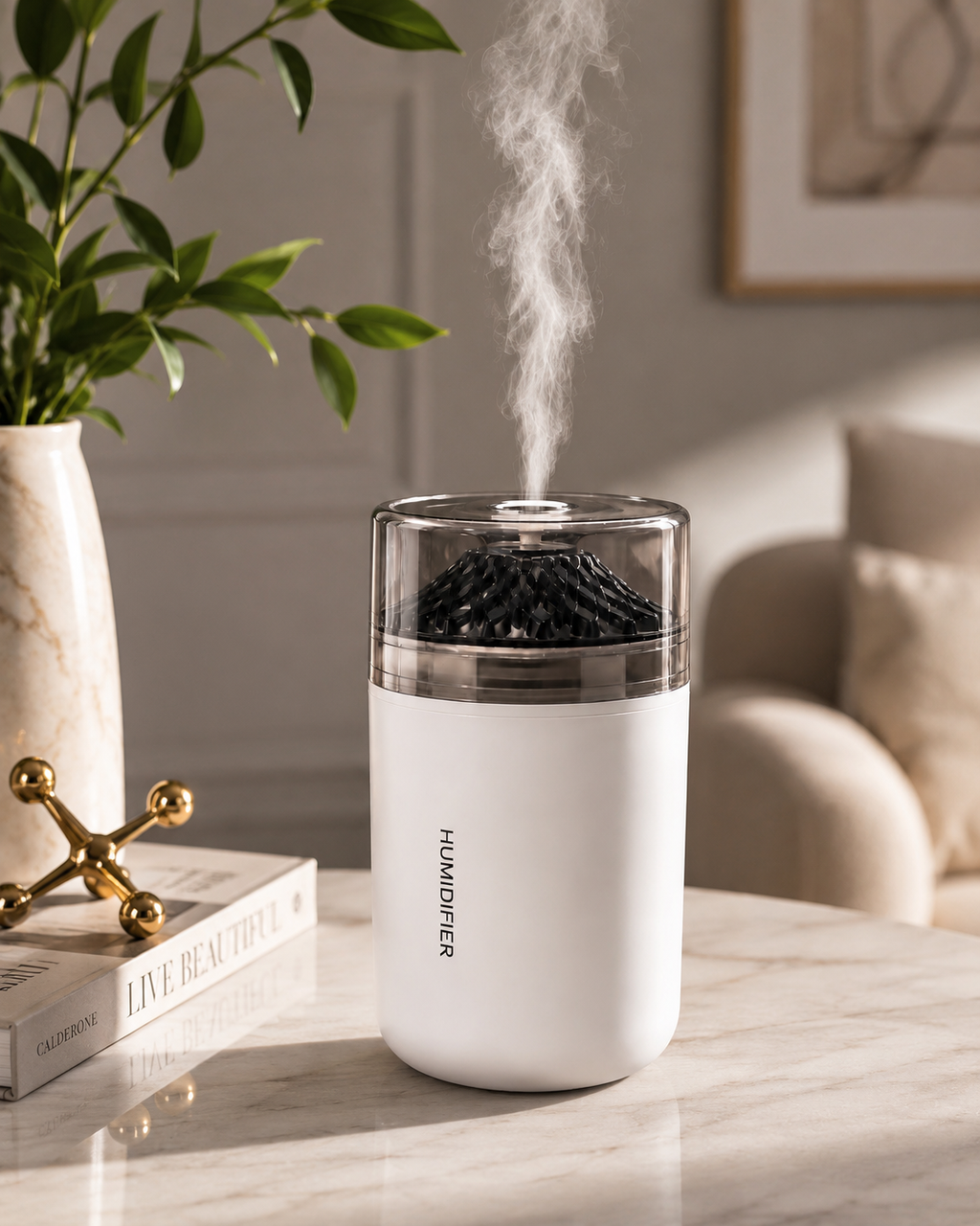 Volcano Mist Aroma Diffuser & Cool Mist Humidifier | USB Ultrasonic Essential Oil Diffuser with Ambient LED Light