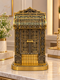Luxury Kaaba Door Inspired Islamic Decorative Showpiece – Black & Gold with Pearl Detailing