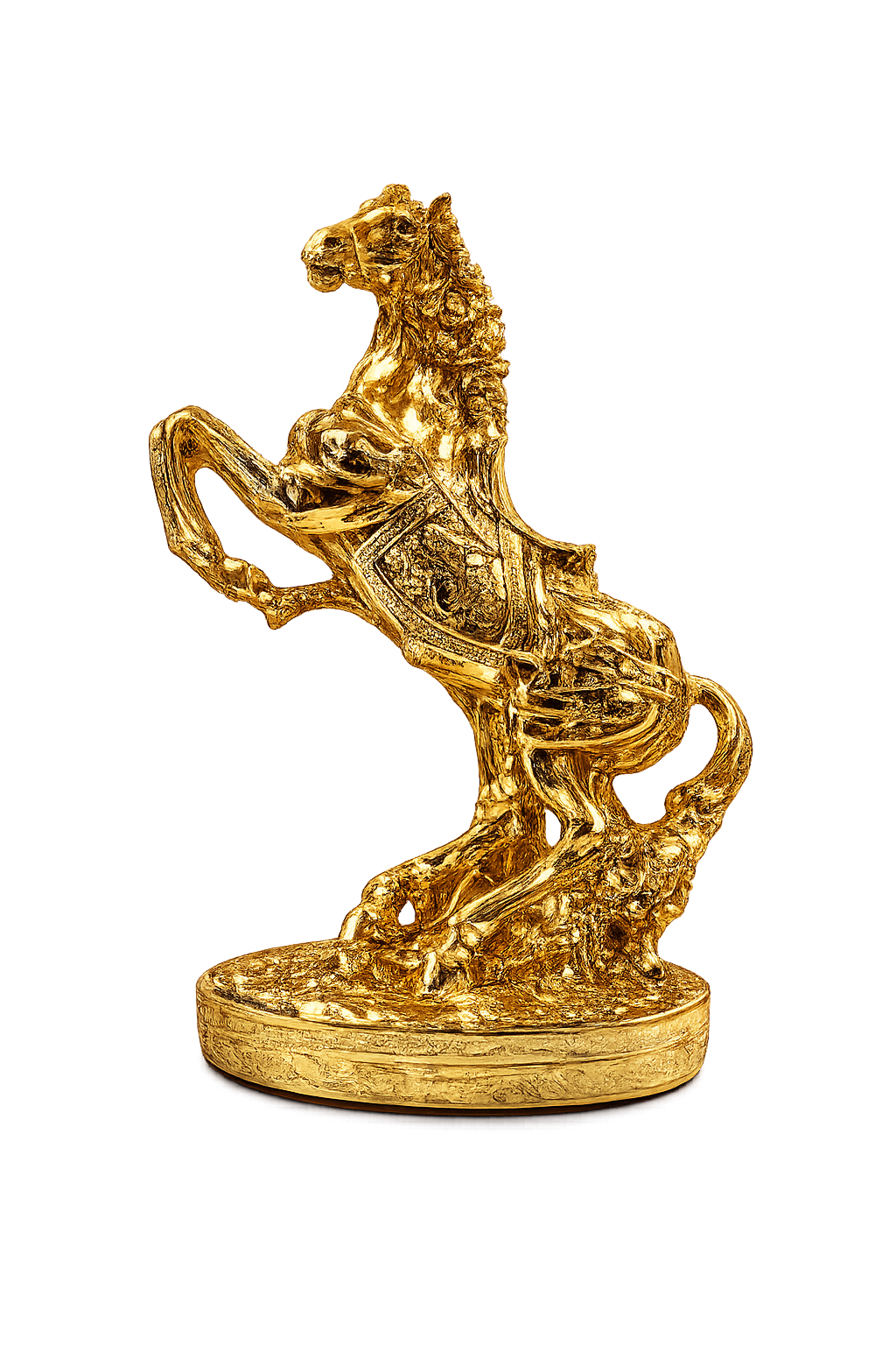 Luxury Golden Rearing Horse Sculpture | Modern Resin Horse Statue for Home & Office Décor