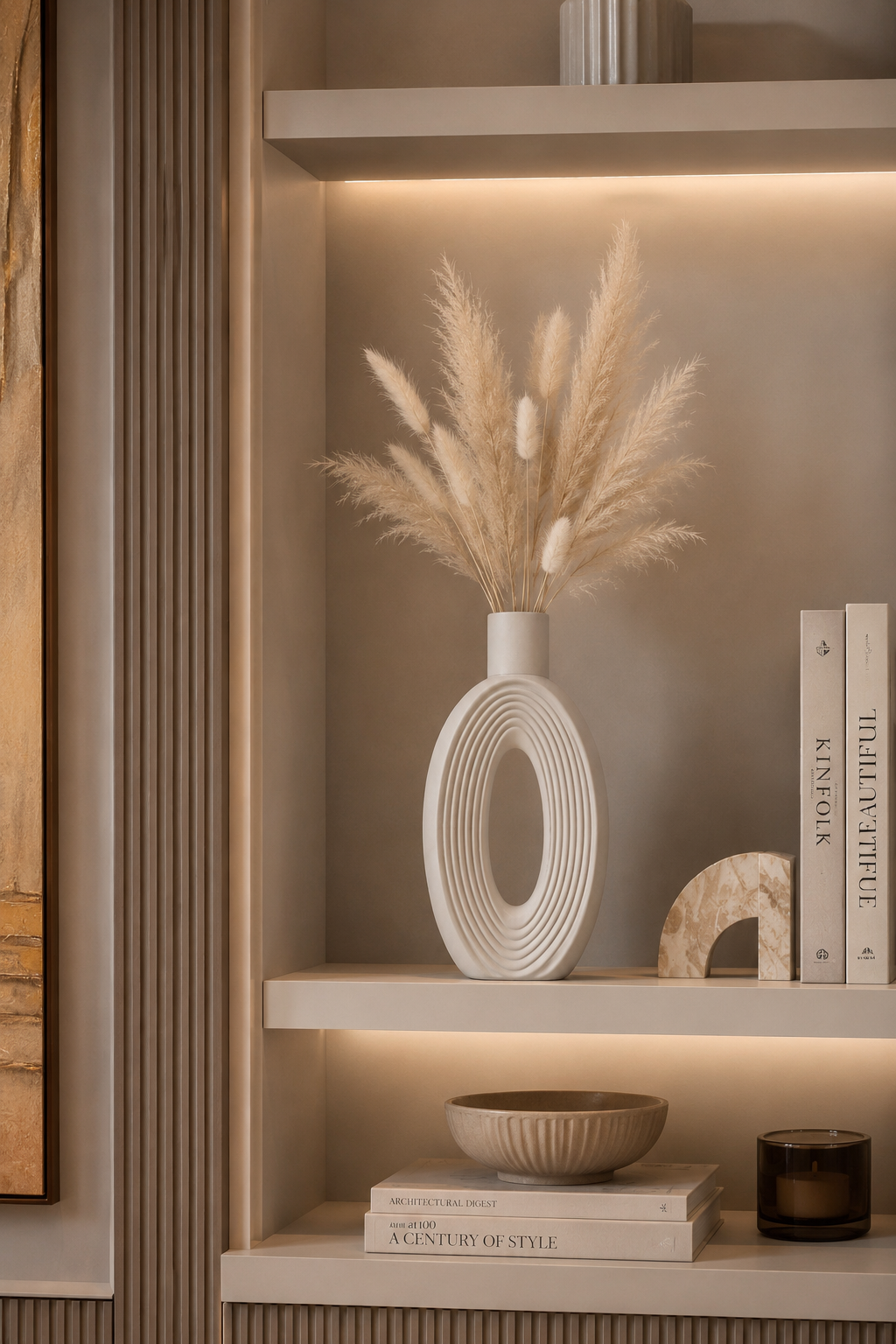 Modern Minimalist Resin Hollow Vase | Luxury White Decorative Vase for Home Décor