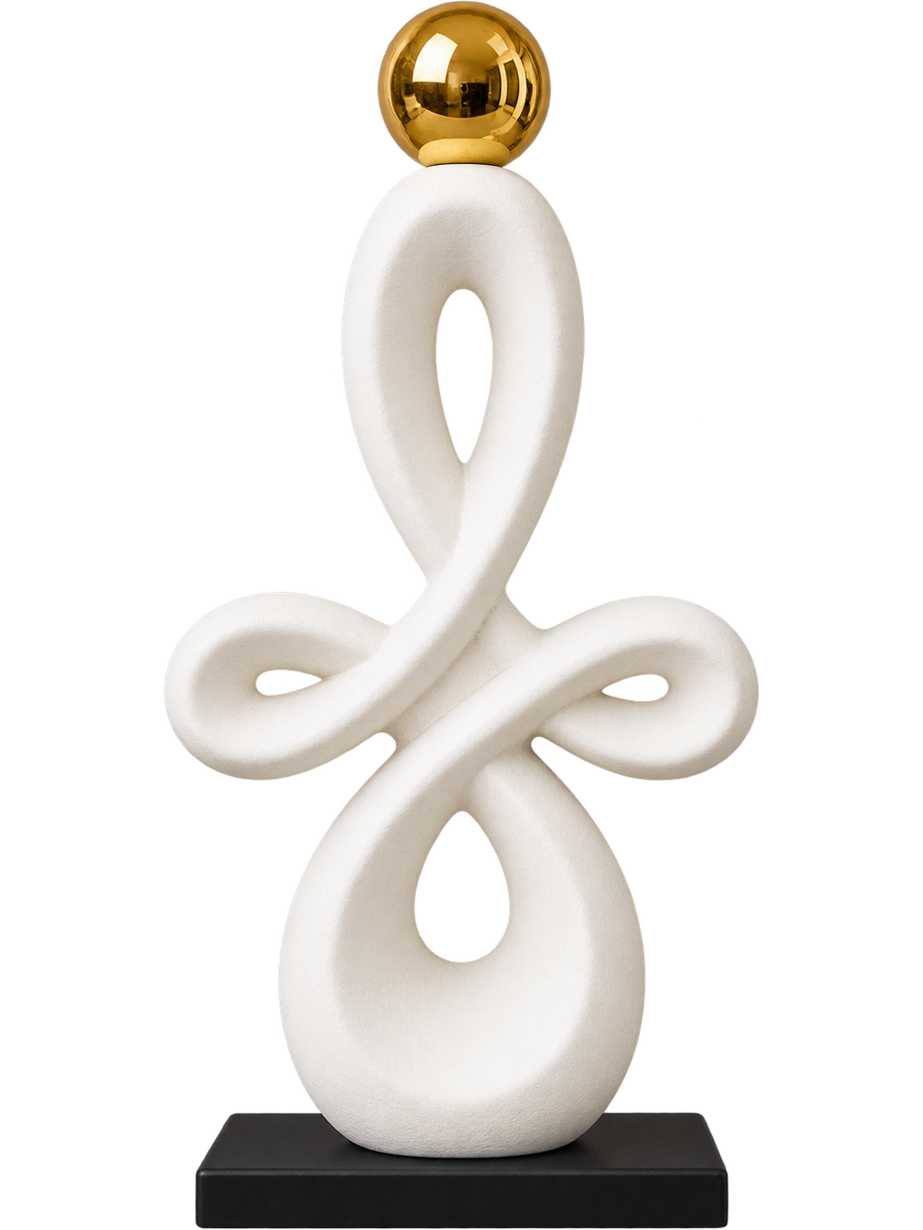 Modern Abstract Figure Sculpture with Gold Sphere – Elegant Contemporary Home Décor