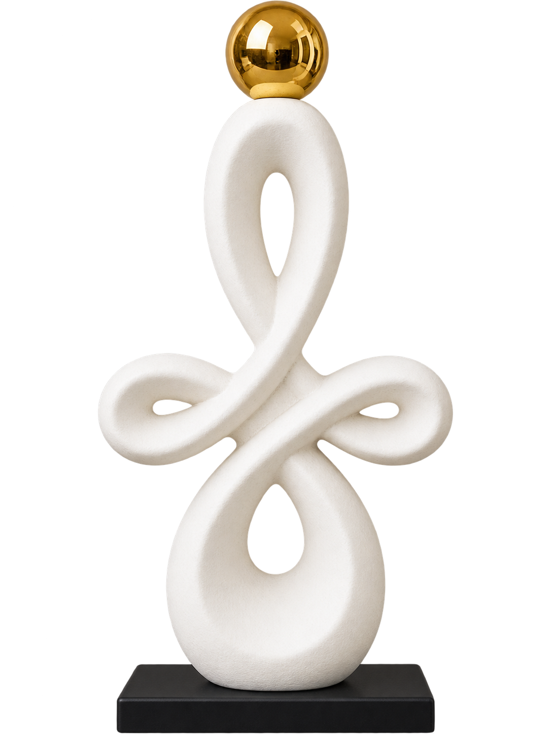 Modern Abstract Figure Sculpture with Gold Sphere – Elegant Contemporary Home Décor