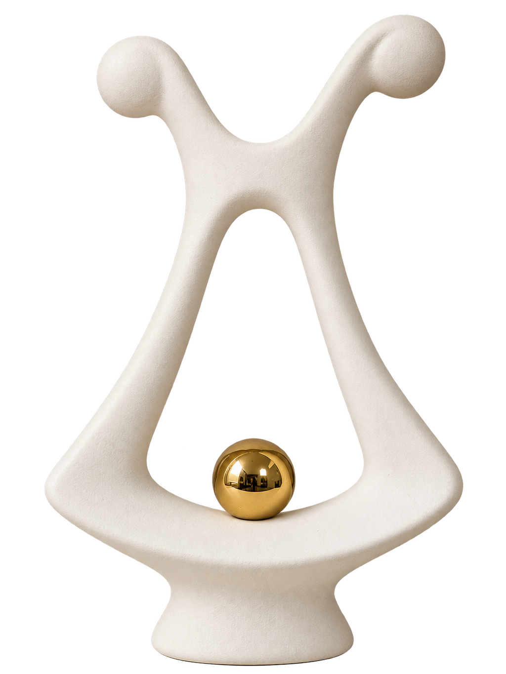 Modern Abstract Sculpture with Gold Sphere – Elegant Contemporary Home Décor