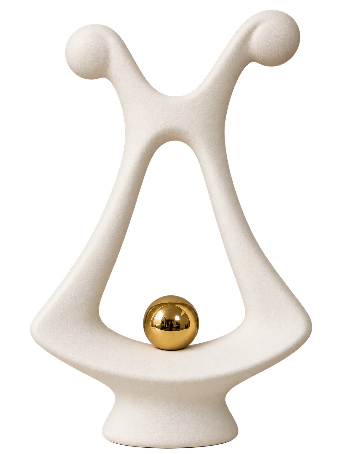 Modern Abstract Sculpture with Gold Sphere – Elegant Contemporary Home Décor