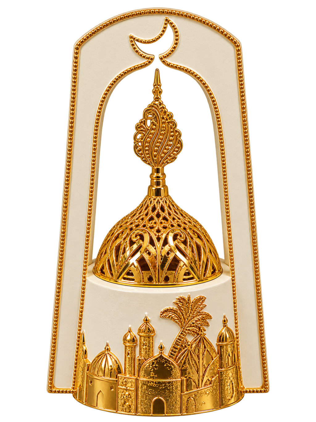 Luxury White & Gold Mosque Design Bukhoor Burner