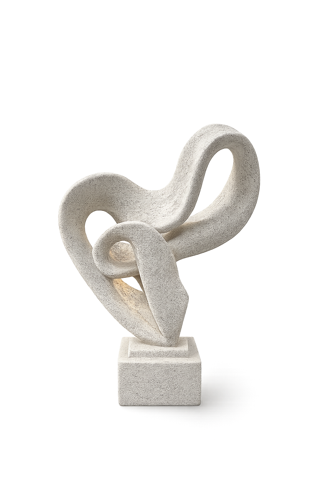 Abstract Infinity Loop Resin Sculpture | Modern White Decorative Table Accent for Living Room & Office