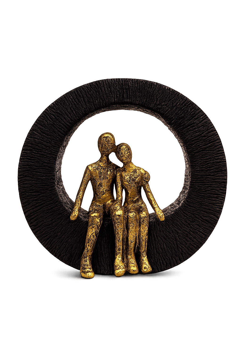 Modern Abstract Couple Sculpture – Resin Showpiece with Circular Frame | Luxury Home Decor Figurine