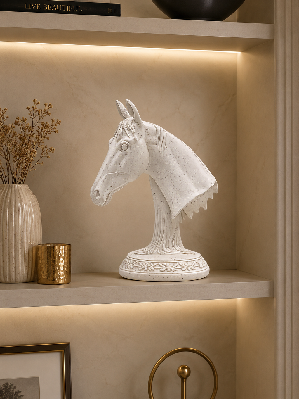 Elegant Horse Head Decorative Sculpture – Premium Table Décor