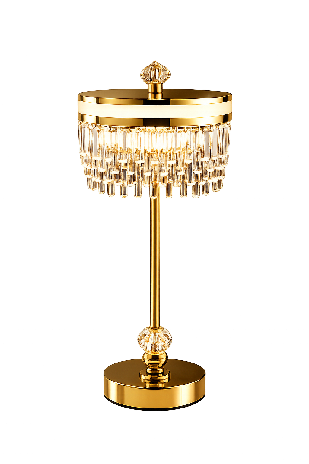 Luxury Crystal LED Table Lamp | Gold Metal & Crystal Acrylic Bedside Lamp | Modern Decorative Accent Light