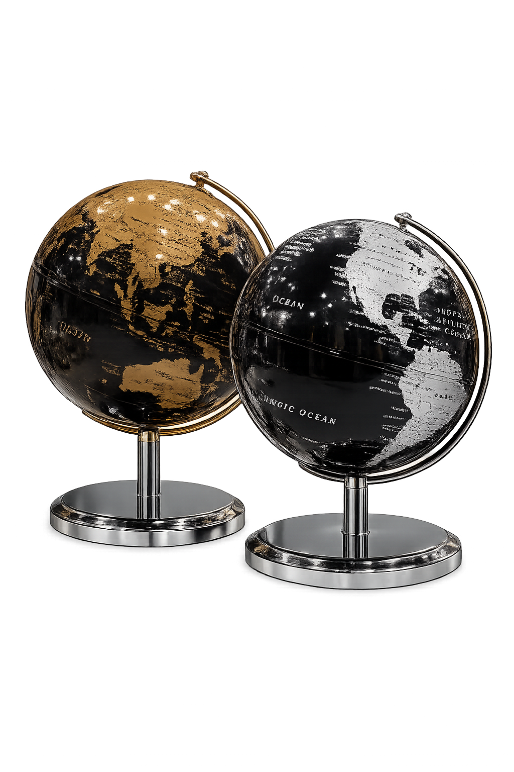 Luxury Decorative Globe on Metal Stand | Modern World Globe Table Decor for Home & Office