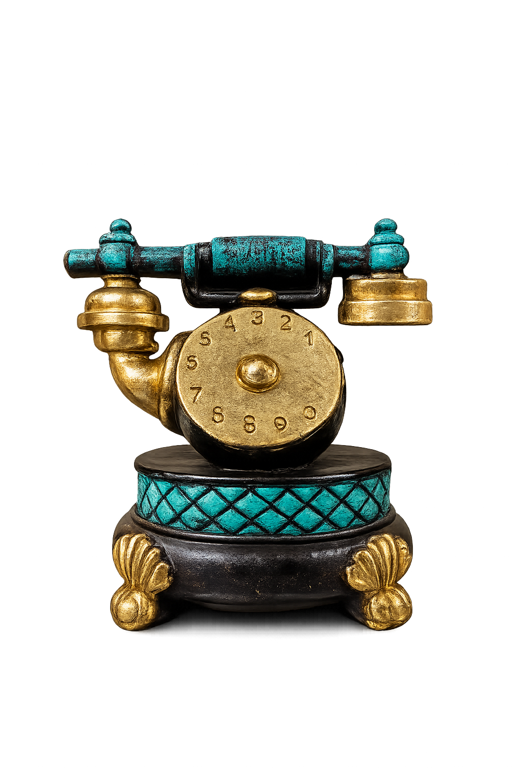 Vintage Telephone Resin Showpiece – Retro Decorative Table Accent